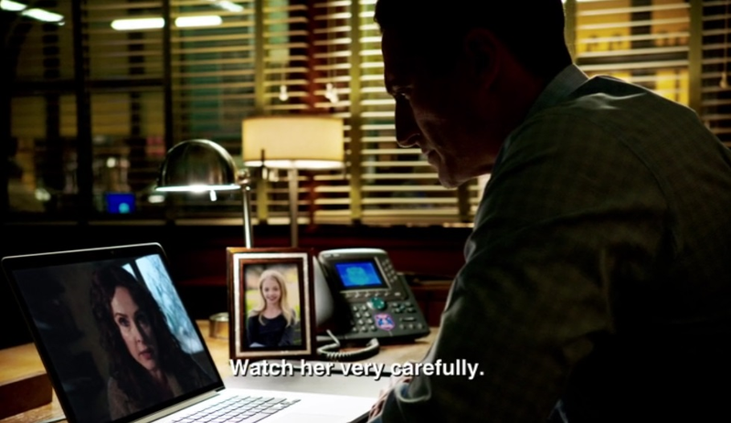 Isn’t that nice? He’s got a picture of his daughter at work.